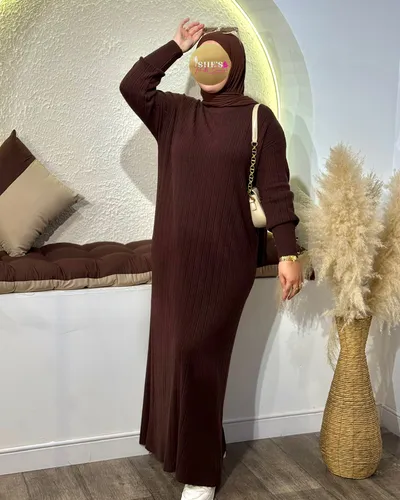 Robe Hijab Rayé AMF26106B